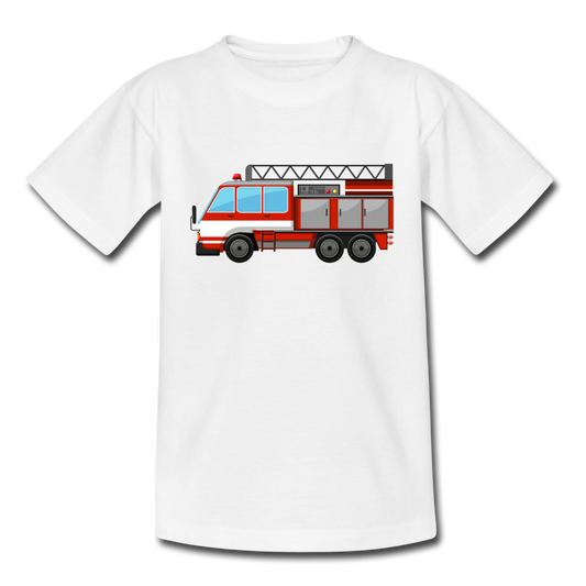 Kinder T-Shirt "Klassisches Feuerwehr-Auto" - Weiß