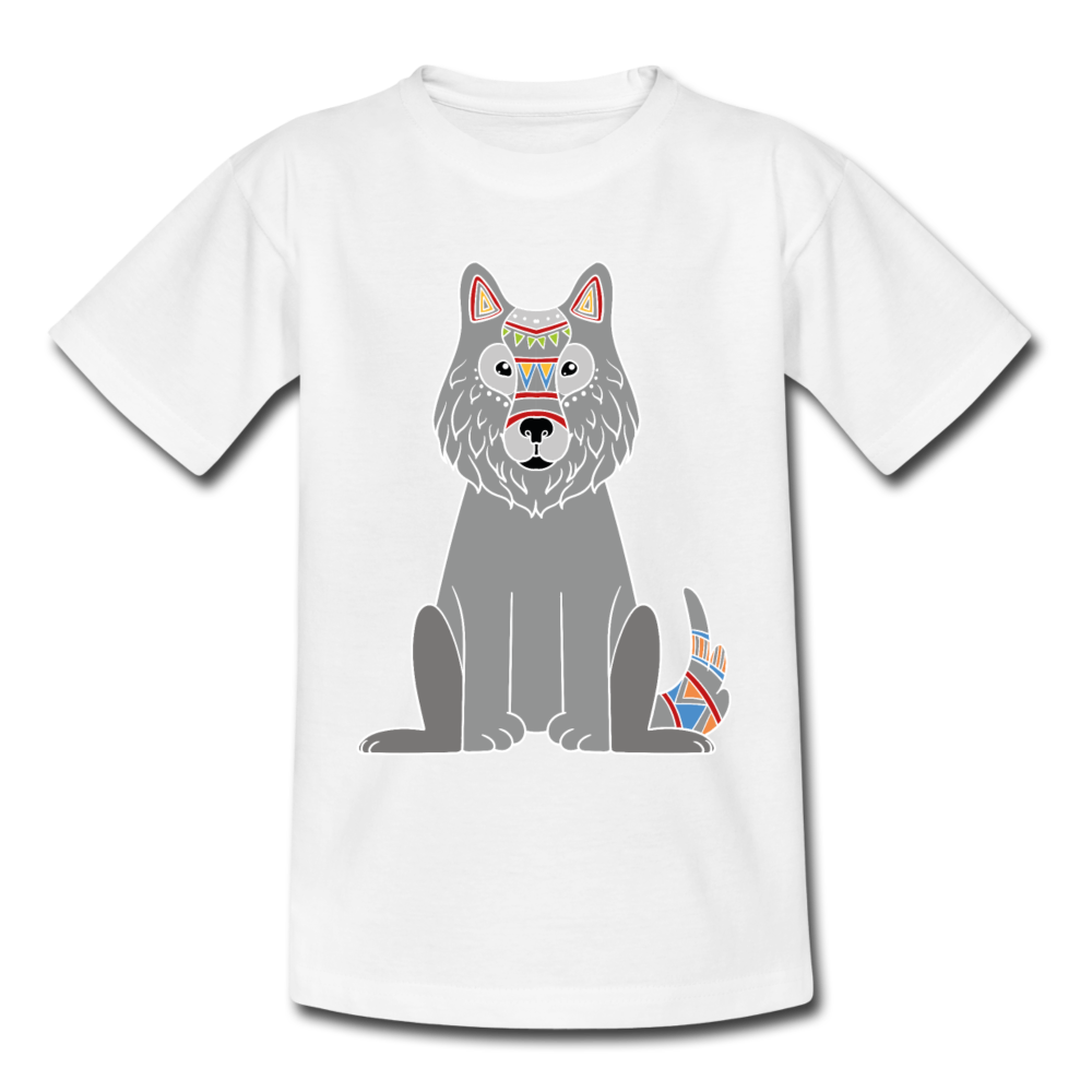 Kinder T-Shirt "Toller Wolf" - Weiß