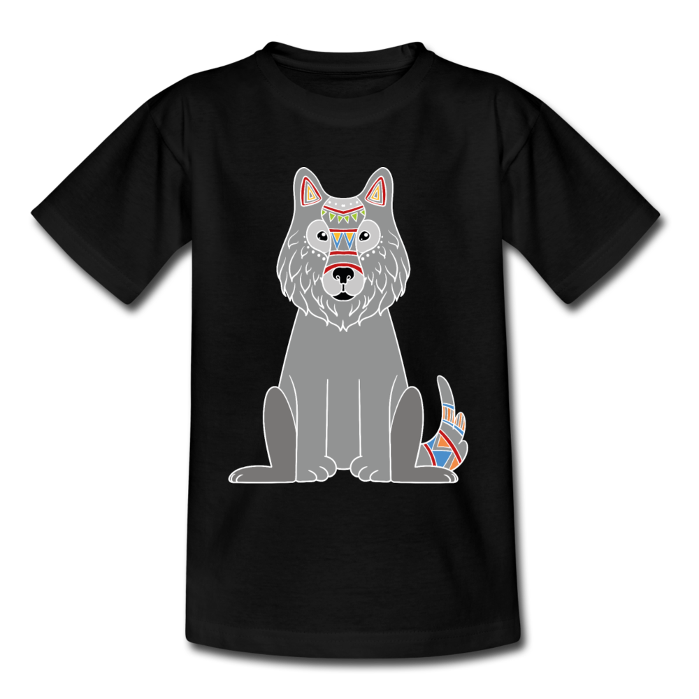 Kinder T-Shirt "Toller Wolf" - Schwarz