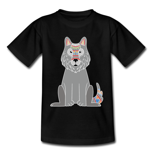 Kinder T-Shirt "Toller Wolf" - Schwarz
