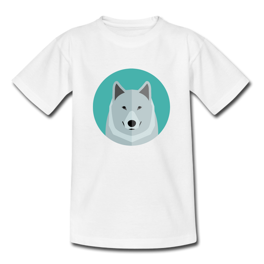 Kinder T-Shirt "Wolf im Kreis" - Weiß