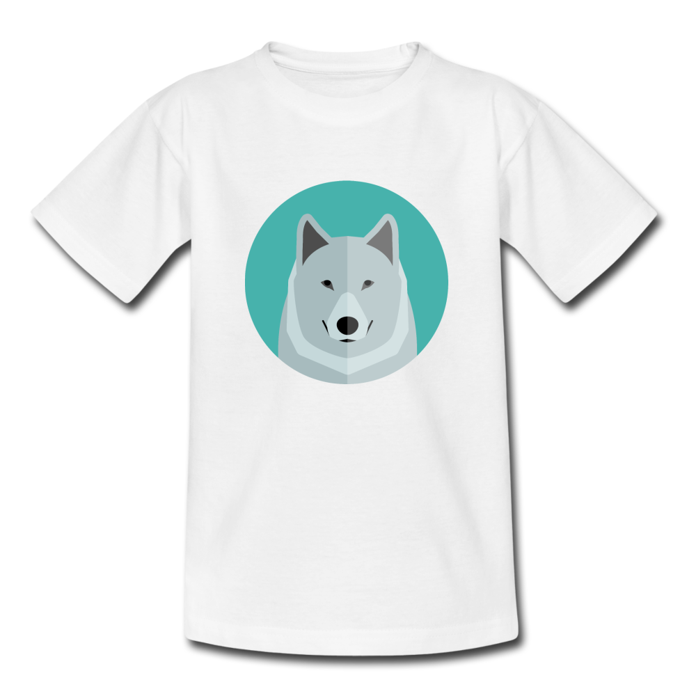 Kinder T-Shirt "Wolf im Kreis" - Weiß