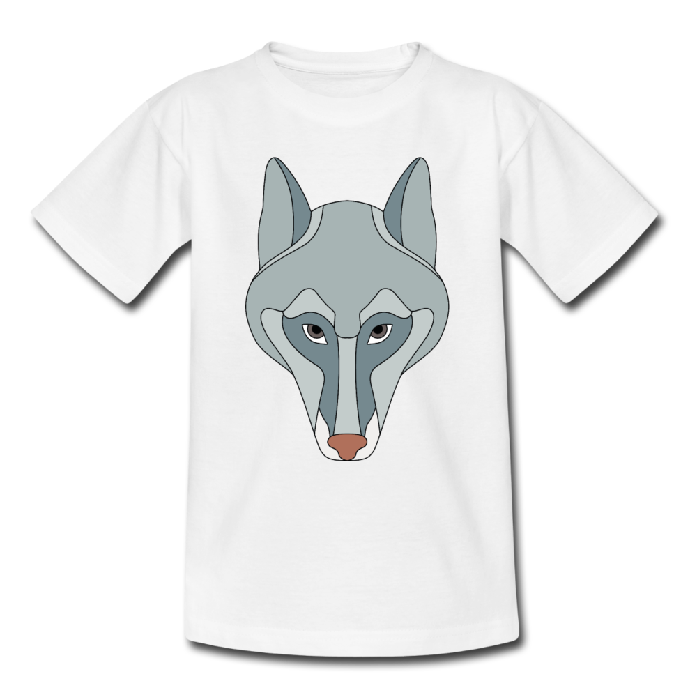 Kinder T-Shirt "Wolfsgesicht" - Weiß