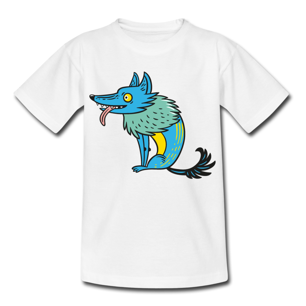 Kinder T-Shirt "Verrückter Wolf" - Weiß