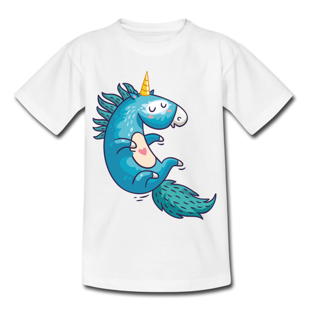 Kinder T-Shirt "Nettes Einhorn" - Weiß