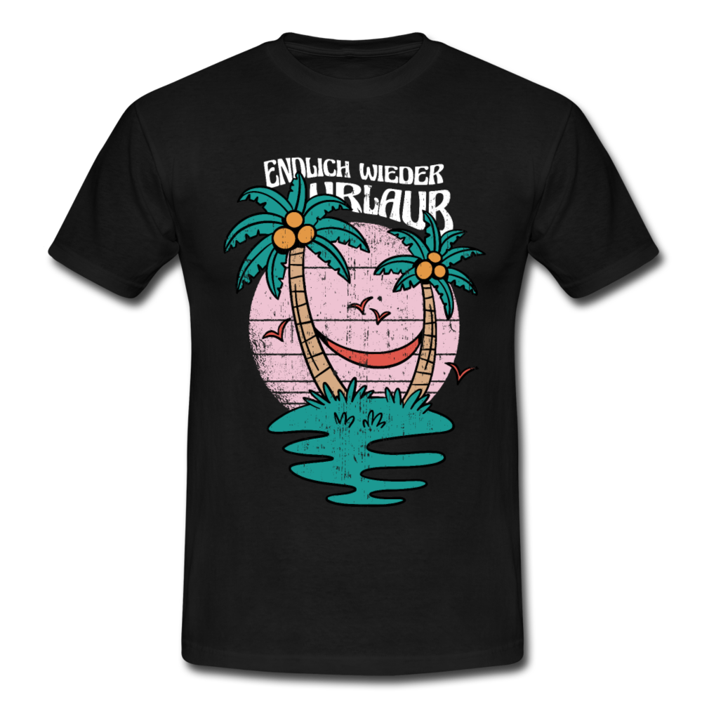 Männer T-Shirt "Endlich wieder Urlaub" - Schwarz