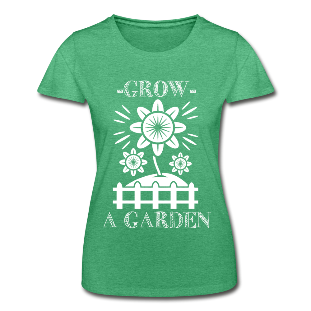 Frauen T-Shirt "Grow a garden" - Grün meliert