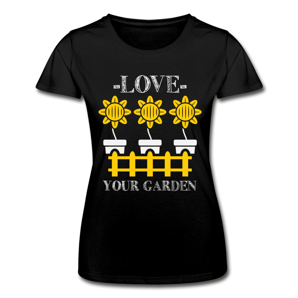 Frauen T-Shirt "Love your garden" - Schwarz