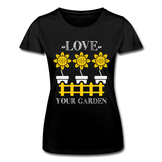 Frauen T-Shirt "Love your garden" - Schwarz