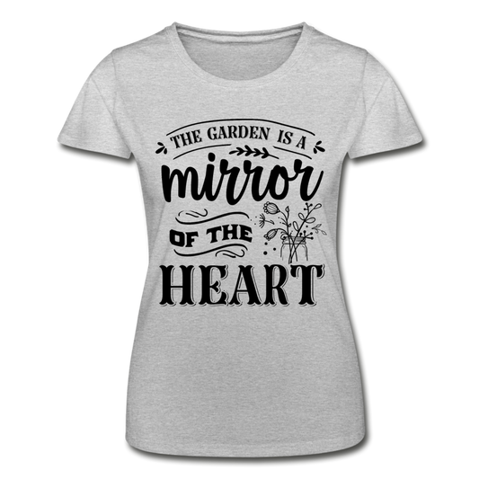 Frauen T-Shirt "The garden is a mirror of the heart" - Grau meliert