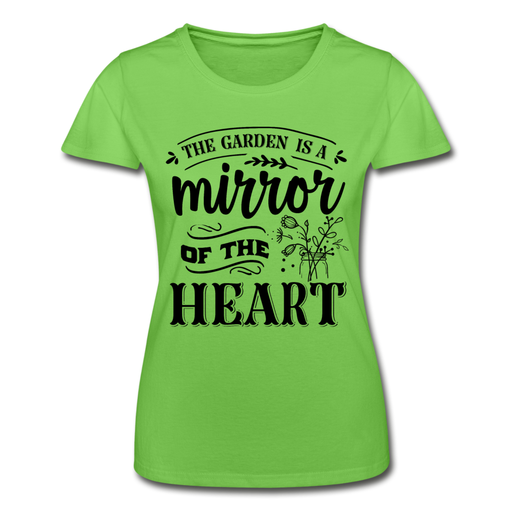 Frauen T-Shirt "The garden is a mirror of the heart" - Hellgrün