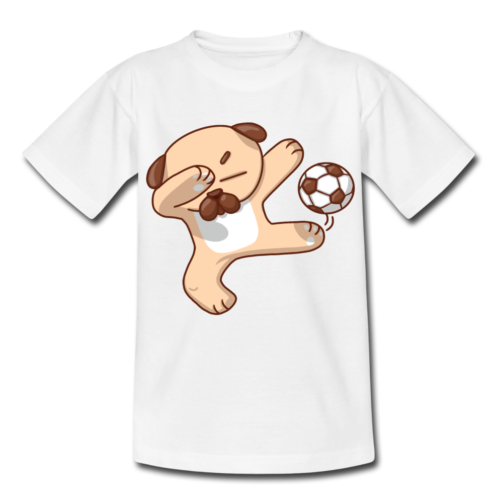 Kinder T-Shirt "Fußball-Hund" - Weiß