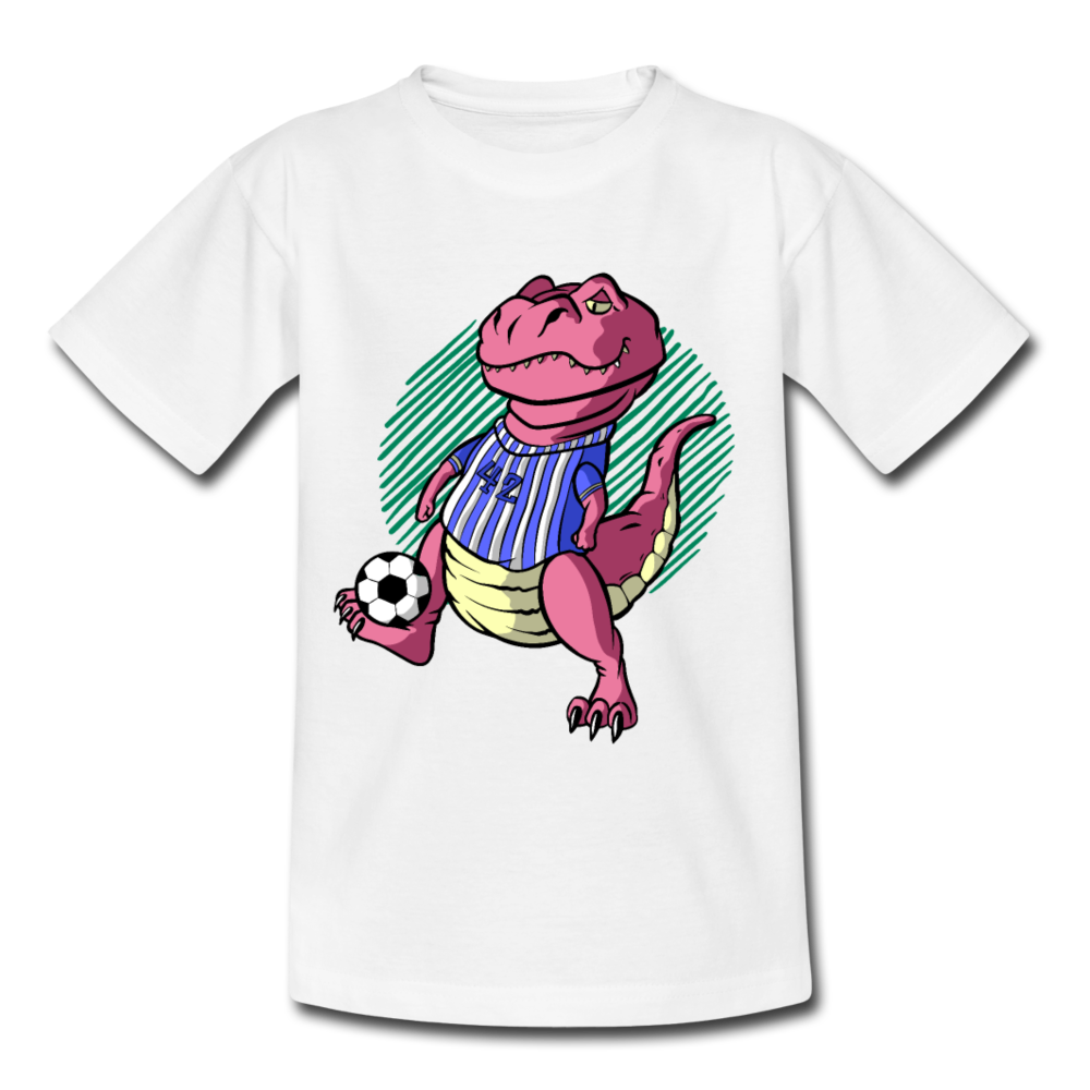 Kinder T-Shirt "Fußball-Dinosaurier" - Weiß