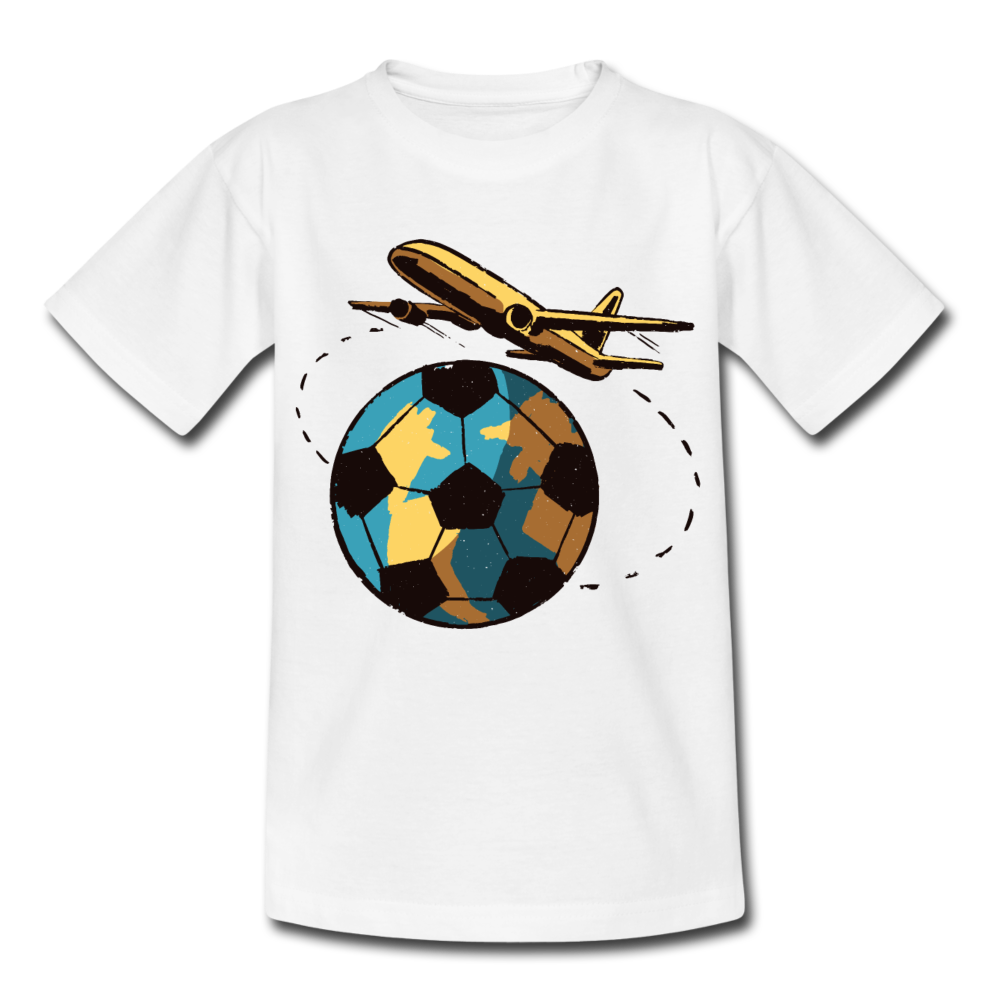 Kinder T-Shirt "Fußball ist die Welt" - Weiß