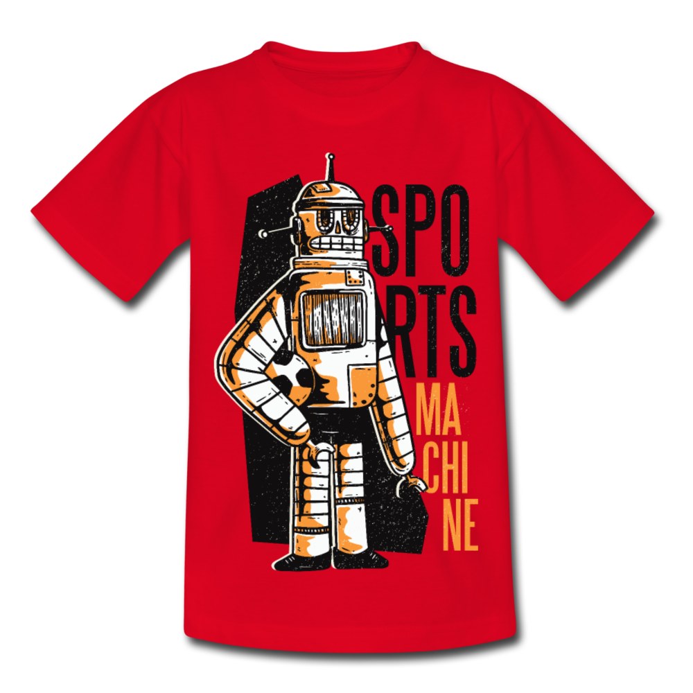 Kinder T-Shirt "Fußball-Roboter" - Rot