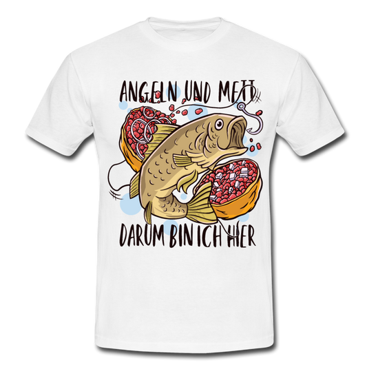 Männer T-Shirt "Angeln und Mett" - Weiß