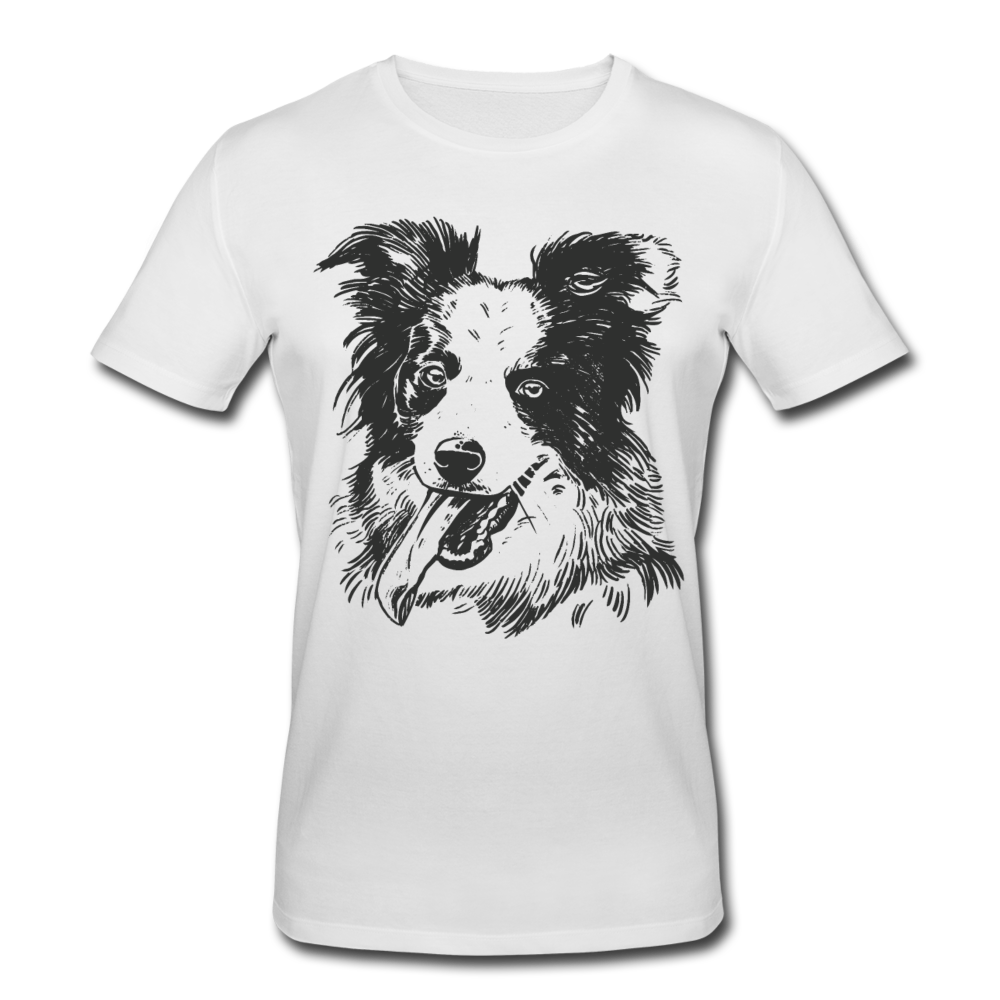 Männer Bio T-Shirt "Border Collie" - Weiß