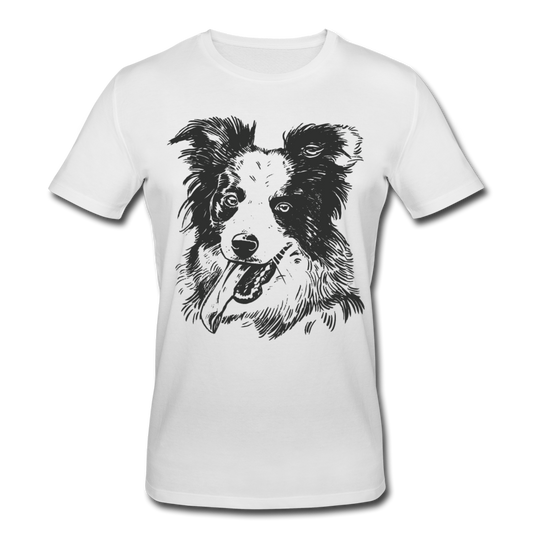 Männer Bio T-Shirt "Border Collie" - Weiß