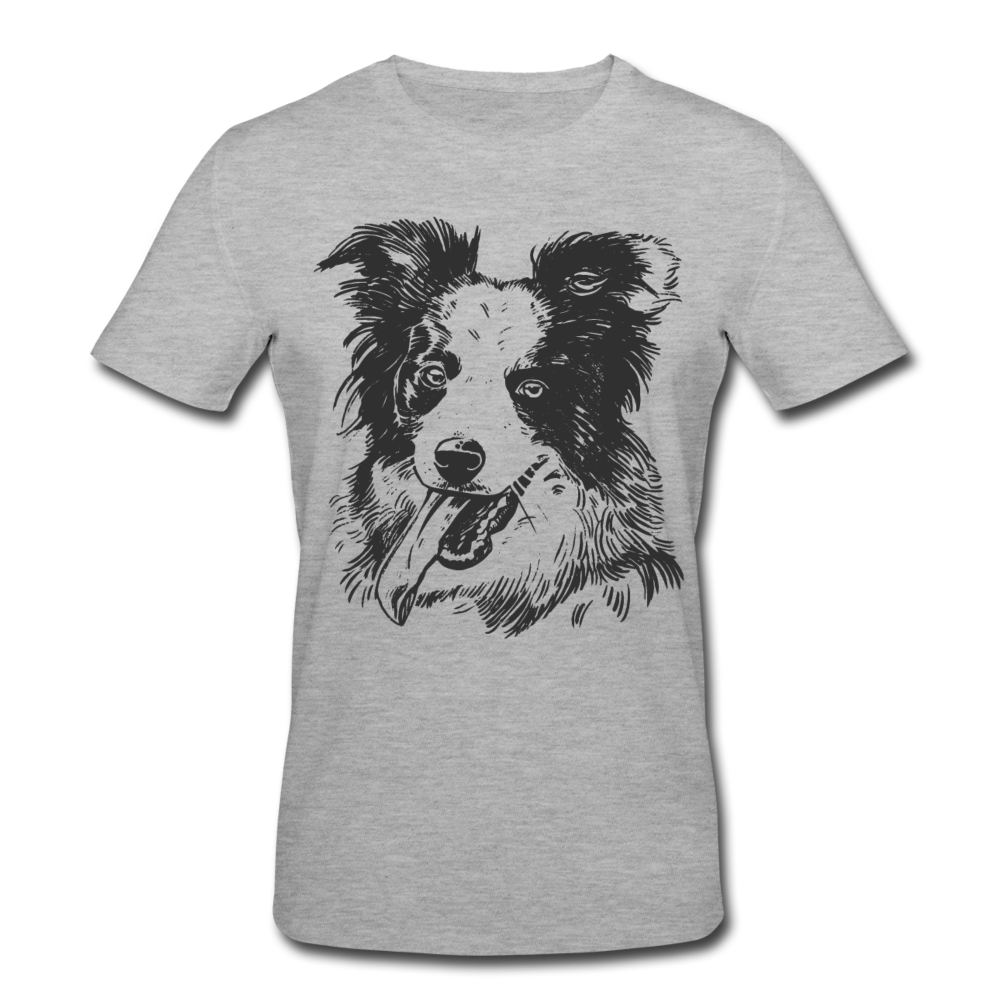 Männer Bio T-Shirt "Border Collie" - Grau meliert