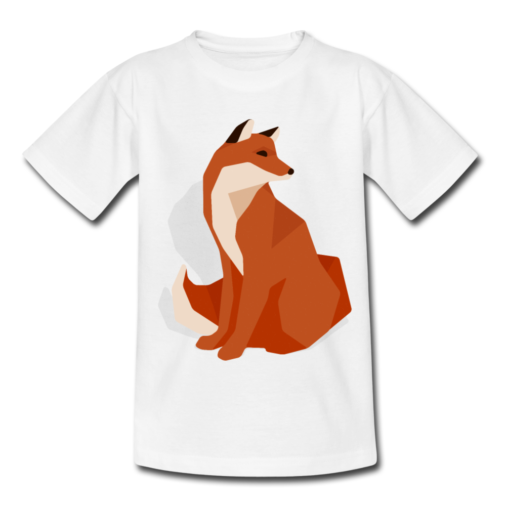 Kinder T-Shirt "Fuchs im Polygon-Stil" - Weiß