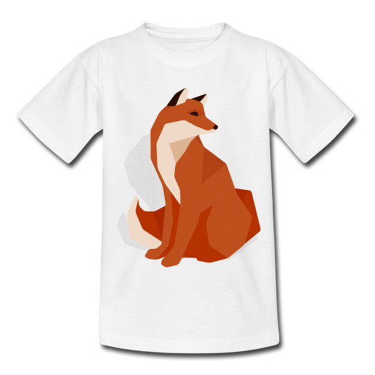 Kinder T-Shirt "Fuchs im Polygon-Stil" - Weiß