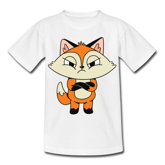 Kinder T-Shirt "Grimmiger Fuchs" - Weiß