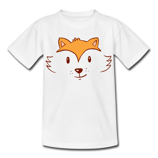 Kinder T-Shirt "Niedliches Fuchsgesicht" - Weiß