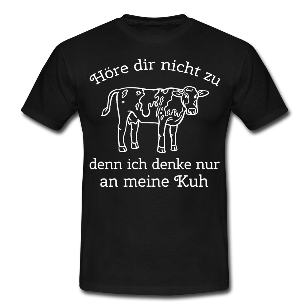Männer T-Shirt "Denke nur an meine Kuh" - Schwarz