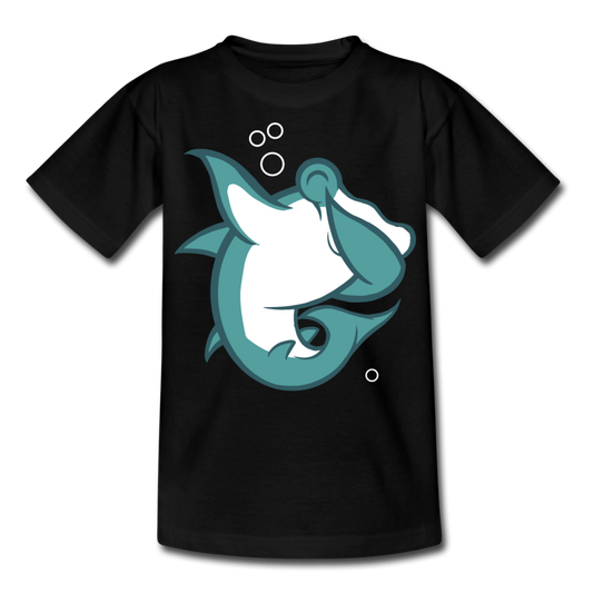 Kinder T-Shirt "Cooler Hammerhai" - Schwarz