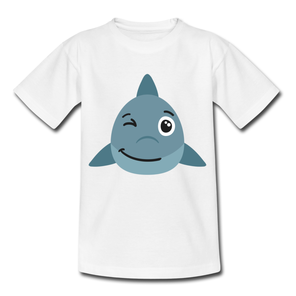 Kinder T-Shirt "Zwinkender Haifisch" - Weiß