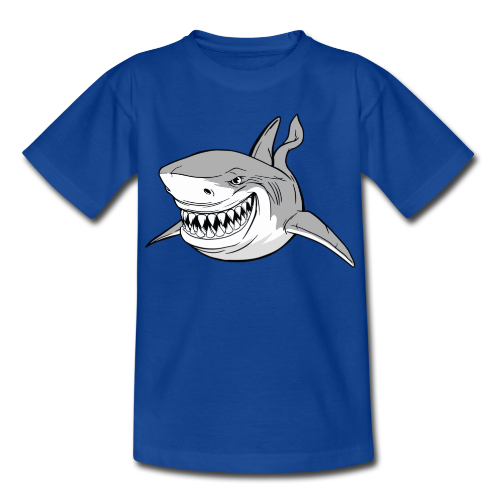 Kinder T-Shirt "Grinsender Hai" - Royalblau