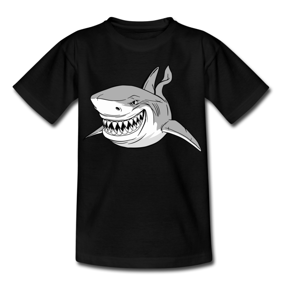 Kinder T-Shirt "Grinsender Hai" - Schwarz