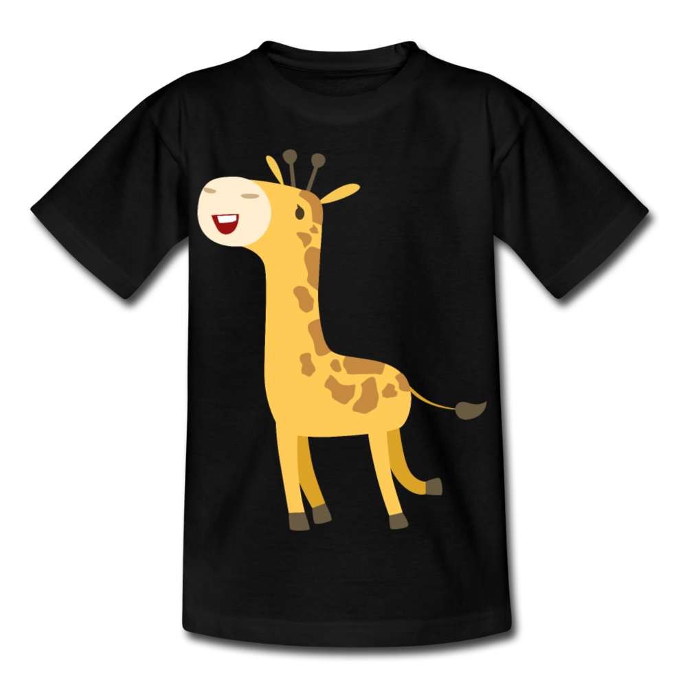 Kinder T-Shirt "Fröhliche Giraffe" - Schwarz