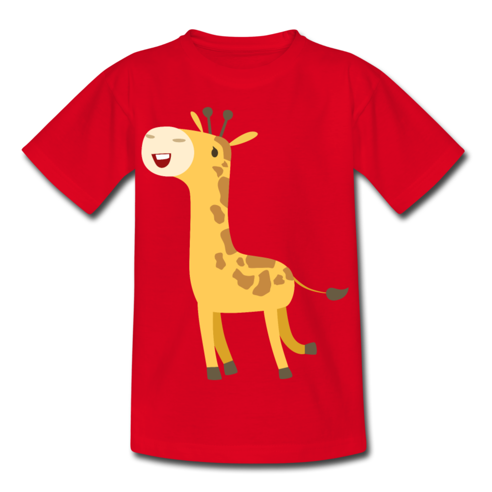 Kinder T-Shirt "Fröhliche Giraffe" - Rot