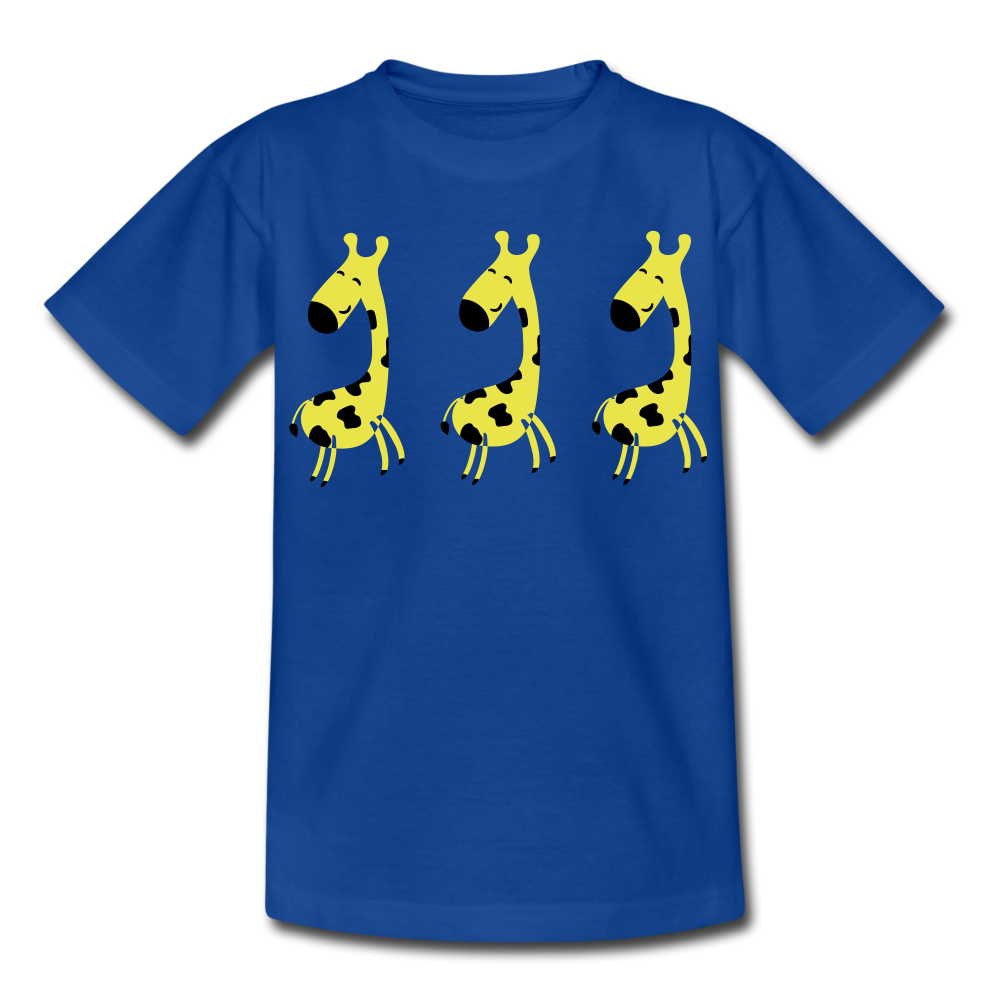 Kinder T-Shirt "3 Giraffen" - Royalblau