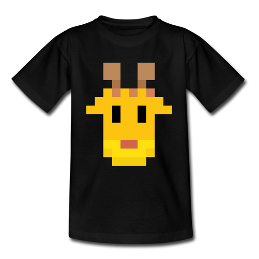 Kinder T-Shirt "Verpixelte Giraffe" - Schwarz