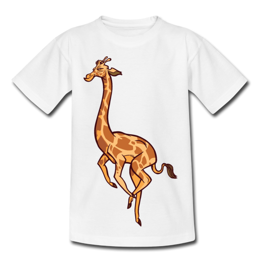 Kinder T-Shirt "Laufende Giraffe" - Weiß