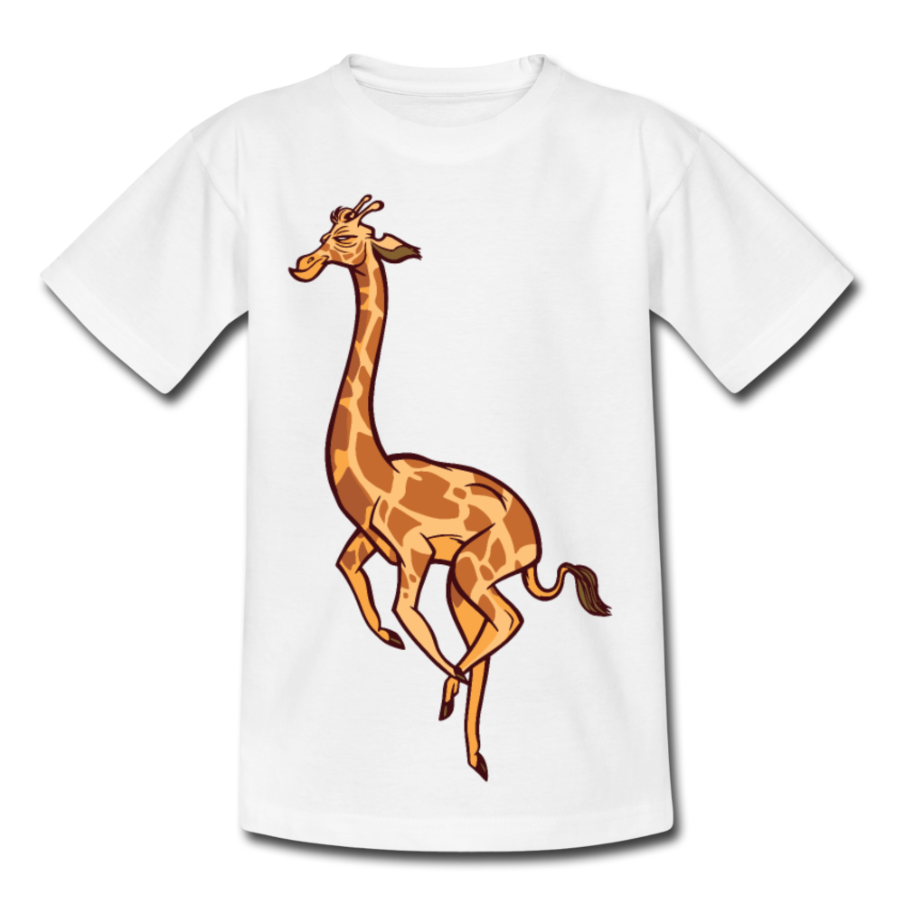 Kinder T-Shirt "Laufende Giraffe" - Weiß