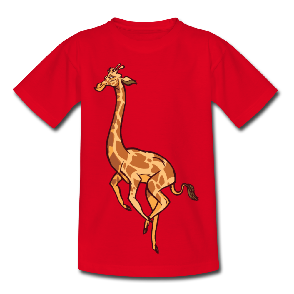 Kinder T-Shirt "Laufende Giraffe" - Rot