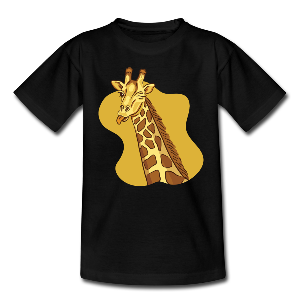 Kinder T-Shirt "Lustige Giraffe" - Schwarz