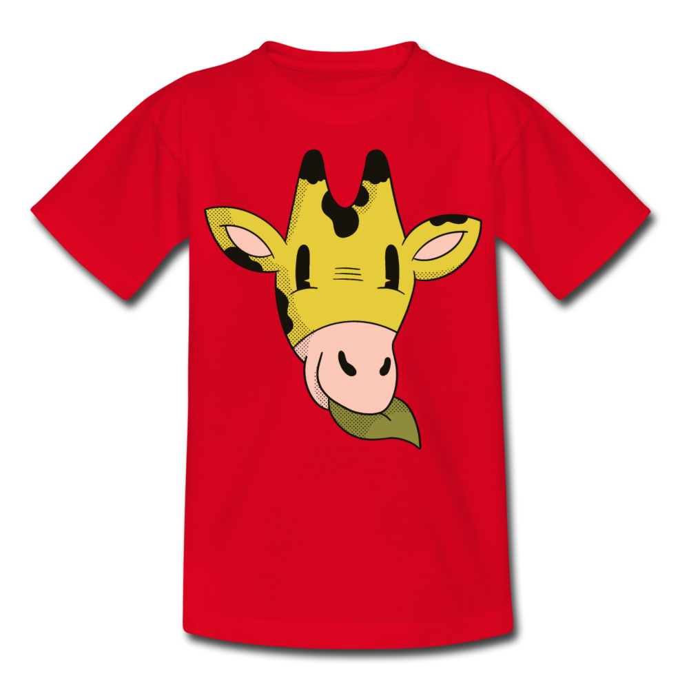 Kinder T-Shirt "Süße Giraffe" - Rot