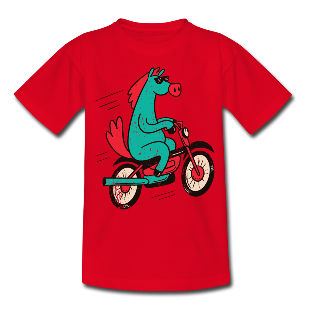 Kinder T-Shirt "Cooles Pferd" - Rot