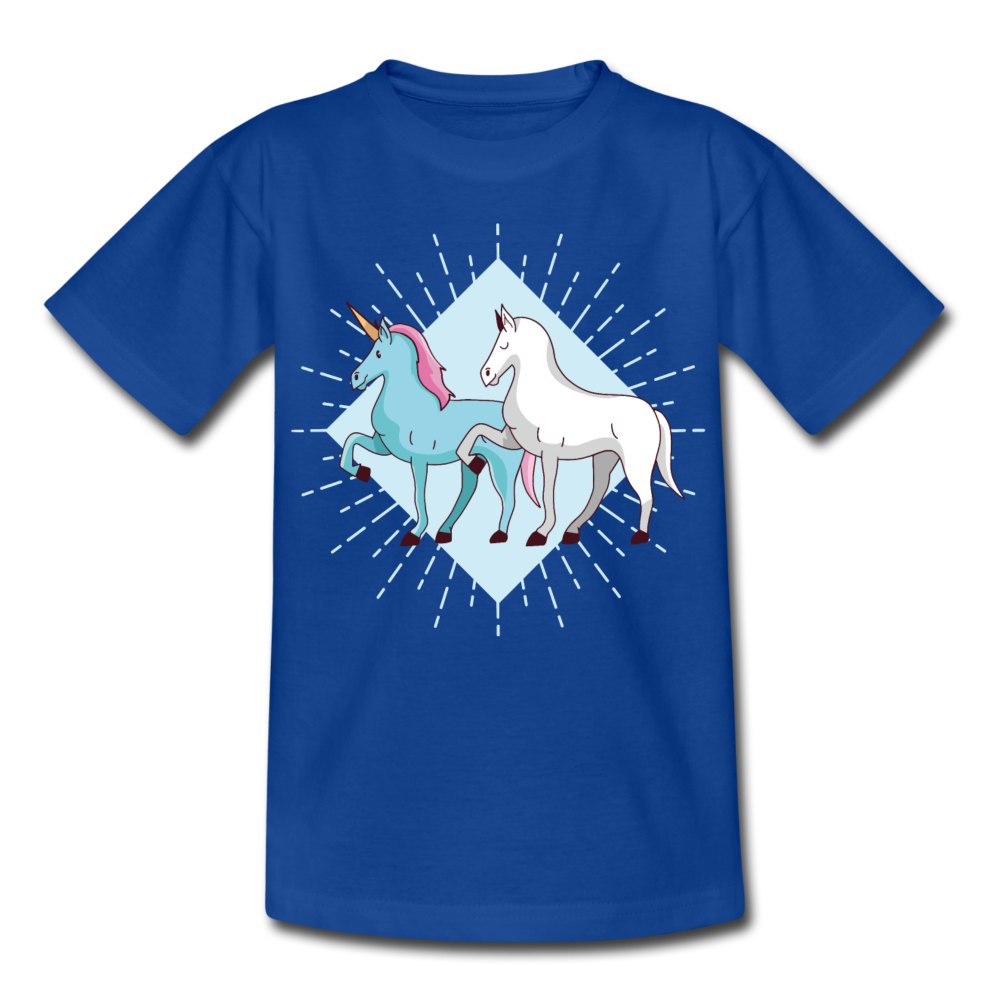Kinder T-Shirt "Pferd mit Einhorn" - Royalblau