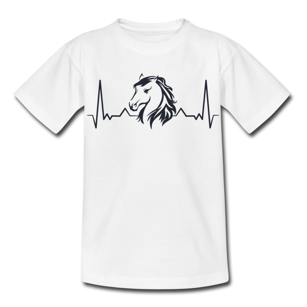 Kinder T-Shirt "Mein Herz schlägt für Pferde" - Weiß