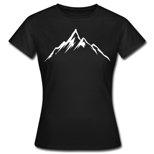 Frauen T-Shirt "Einfaches Bergdesign" - Schwarz