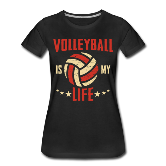 Frauen T-Shirt "Volleyball is my life" - Schwarz