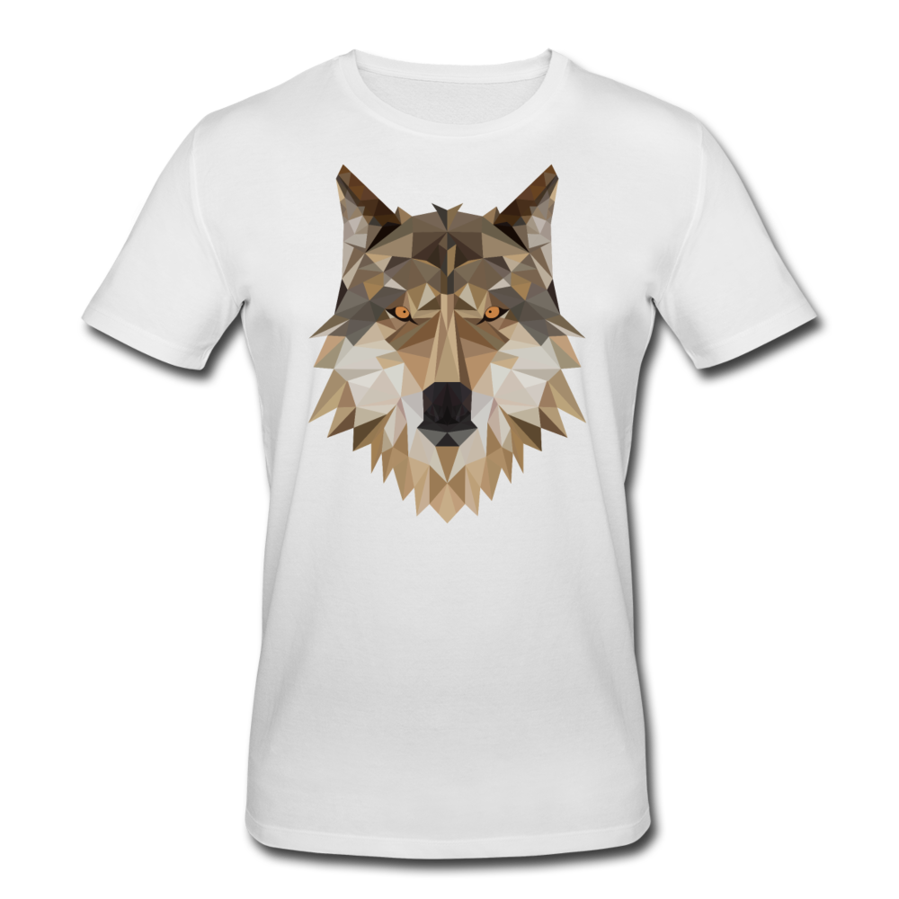 Männer T-Shirt "Geometrischer Wolf" - Weiß