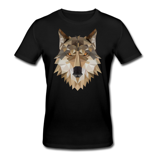 Männer T-Shirt "Geometrischer Wolf" - Schwarz