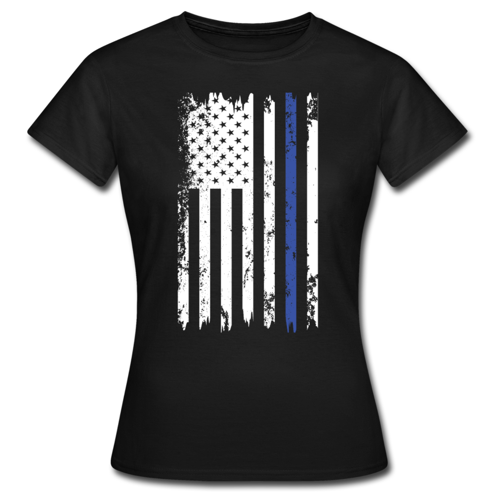 Frauen T-Shirt "Coole USA Flagge" - Schwarz