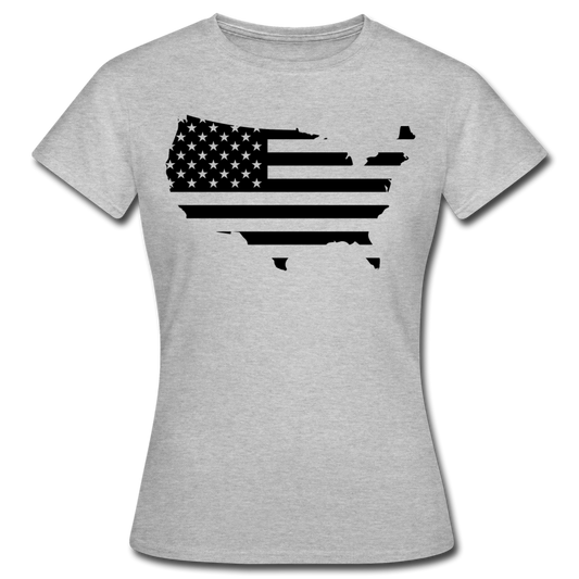 Frauen T-Shirt "USA (Schwarz-Weiß-Motiv)" - Grau meliert